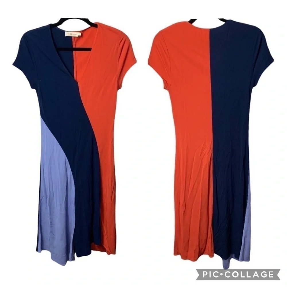Tory Burch Walden Asymmetrical Color Block Dress